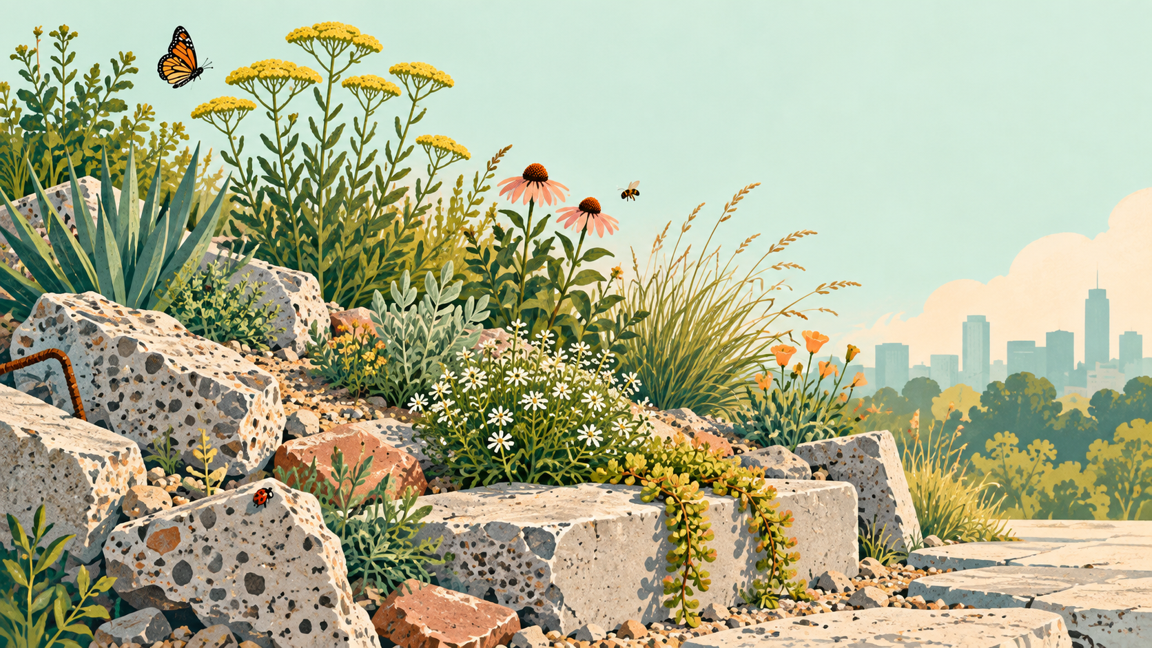 CORE — Good Ideas: Rubble becomes the foundation for a living garden