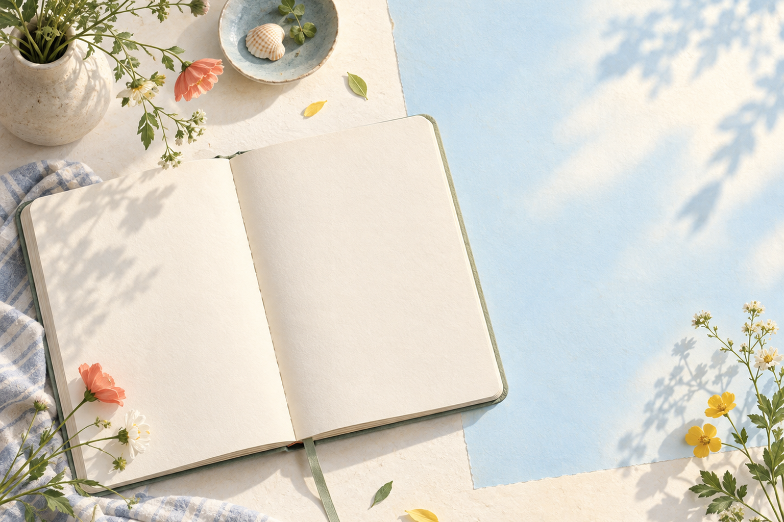 An open planner with a small unplanned space filled with daylight.
