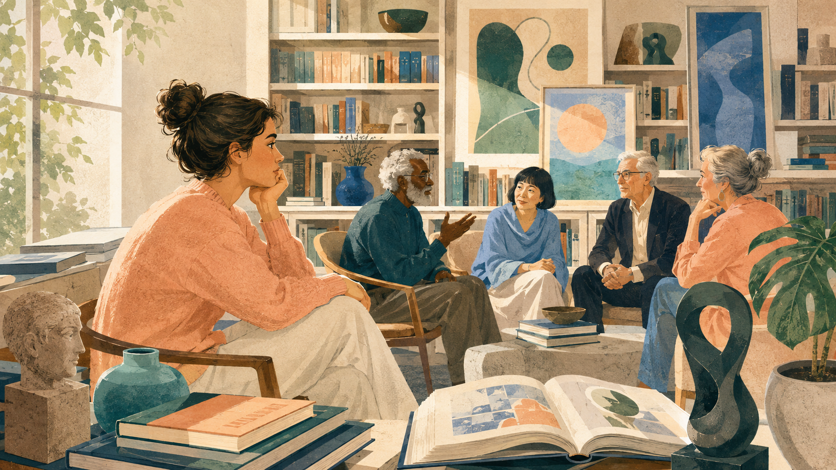 Original The Good Daily editorial illustration for “Surround Yourself with Greatness”.