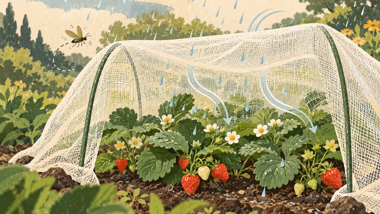 A breathable fabric boosts a strawberry harvest in field tests