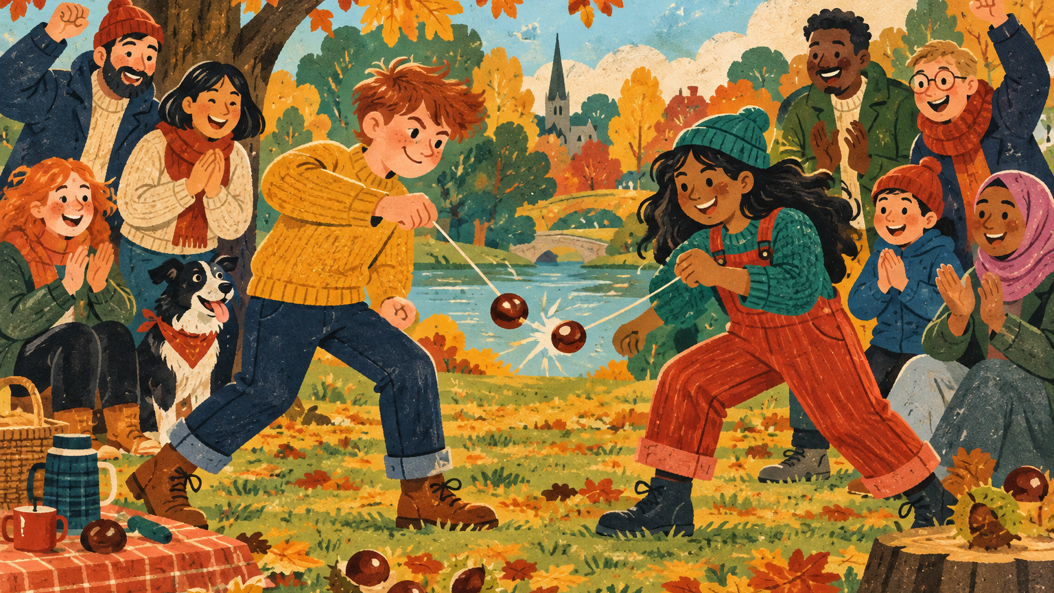 Frankie Hooper goes out with friends and comes home a conker champion
